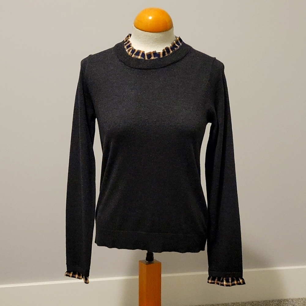 NWT Loft ruffle trimmed sweater XS